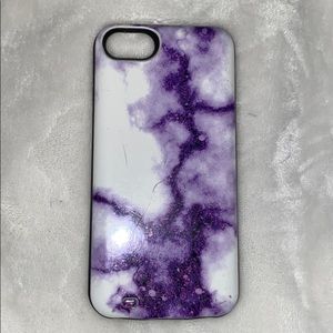 Purple & White Marble Battery Power iphone8 case